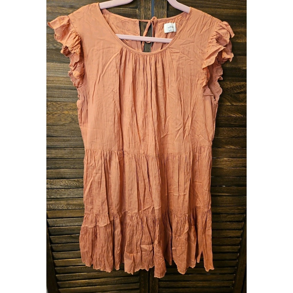 WILFRED Aritzia Sidonie Babydoll Dress Sz M Modal Mocha Sorbet Cottagecore #866